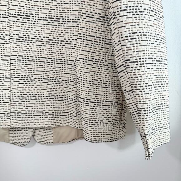 Lafayette 148 Cream Black Brown One Button Blazer Jacket 18 Office Professional - Picture 7 of 8